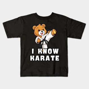 Karate Bear Funny Kids T-Shirt